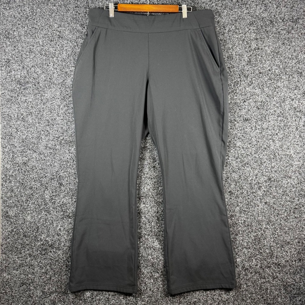 Columbia Anytime Casual Black Stretch Pull On Bootcut Pants Womens XL AK3294